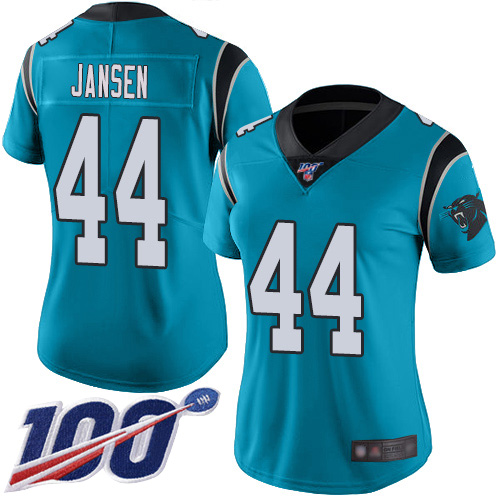 Carolina Panthers Limited Blue Women J.J. Jansen Alternate Jersey NFL Football #44 100th Season Vapor Untouchable